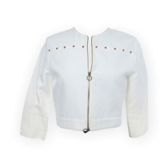 AGNONA White Cropped Jacket  - Picture 1 of 10